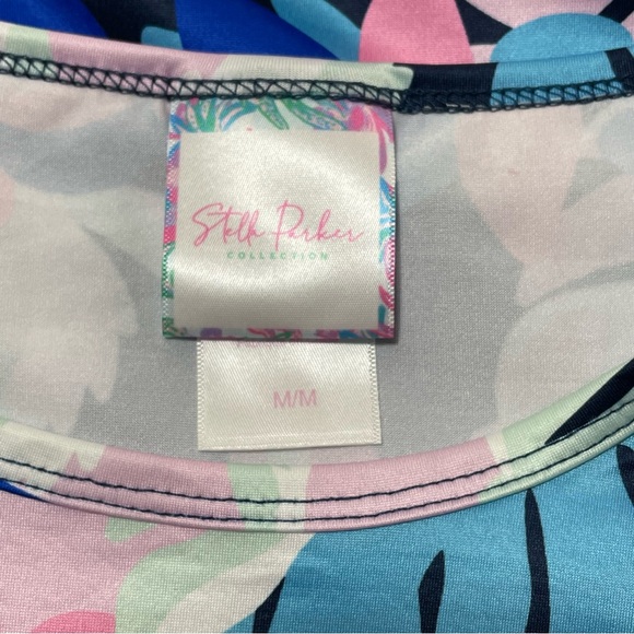 Stella Parker UPF 30 Rashguard Ruched Side Long Sleeve Floral Size M - Picture 6 of 8